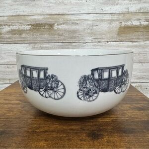 Mitchell Black Chicago Royal Stagecoach Porcelain Luxury Serving Dinnerware Bowl